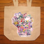 WI Wildflowers tote natural